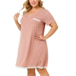 Agnes Orinda Womens Plus Size V Neck Polka Dots Short Sleeve Sleepwear Pajamas Nightgown 26 Agnes Orinda Womens Plus Size V Neck Polka Dots Short Sleeve Sleepwear Pajamas Nightgown -Women Clothing Shop GUEST 5e921239 f5df 4208 b28d 2c54cd366d6b
