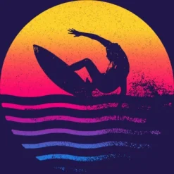 Junior's Design By Humans Surfer Waves By Clingcling T-Shirt