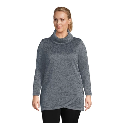 Lands' End Women's Sweater Fleece Tunic Cowl Neck Pullover 3 Lands' End Women's Sweater Fleece Tunic Cowl Neck Pullover - Image 3