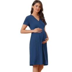 Cheibear Womens Tie Back Casual V-Neck Maternity Short Sleeve Lounge Dress 13 Cheibear Womens Tie Back Casual V-Neck Maternity Short Sleeve Lounge Dress -Women Clothing Shop GUEST 6176e569 990d 4b84 b7a6 6c96e899451b