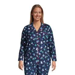 Lands' End Women's Long Sleeve Print Flannel Pajama Top -Women Clothing Shop GUEST 634c6824 97c5 425b af6d f9b43376f124