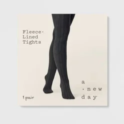 Women's Cable Fleece Lined Tights - A New Day™
