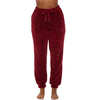Women's Fuzzy Fleece Pajama Pants, Joggers With Drawstring, Elastic Waist 11 Women's Fuzzy Fleece Pajama Pants, Joggers With Drawstring, Elastic Waist - Image 11