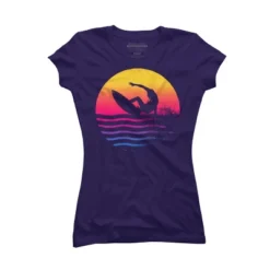 Junior's Design By Humans Surfer Waves By Clingcling T-Shirt -Women Clothing Shop GUEST 67dd7b02 50bd 4707 a0d9 23487be3560c