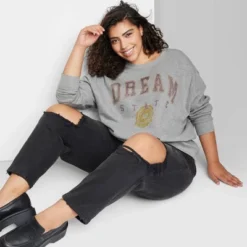 Women's Oversized Dream State Graphic Sweatshirt - Wild Fable™ Heather Gray -Women Clothing Shop GUEST 683aab3c 93ec 4664 91a6 f00d2c715ff1
