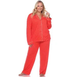 Women's Plus Size Long Sleeve Pajama Set - White Mark -Women Clothing Shop GUEST 6d66e6d3 6315 45c1 b914 adfe115c4b8b