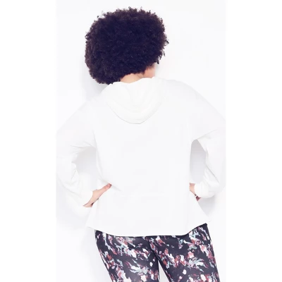 Women's Plus Size Harley Hoodie - Ivory | ZIM & ZOE 1 Women's Plus Size Harley Hoodie - Ivory | ZIM & ZOE