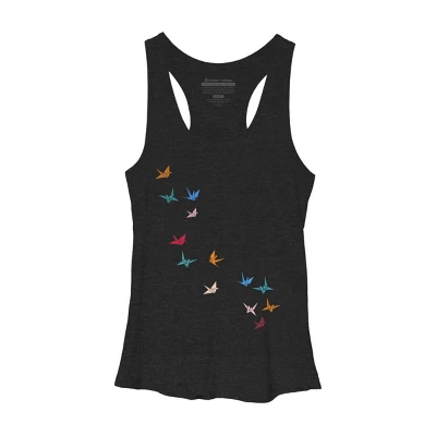Women's Design By Humans Flying Paper Cranes Birds By Magnussons Racerback Tank Top 10 Women's Design By Humans Flying Paper Cranes Birds By Magnussons Racerback Tank Top - Image 10