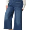 Agnes Orinda Women's Plus Size Wide Leg Stretch Washed Palazzo Denim Jeans