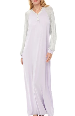 Women's Soft Knit Nightgown, Full Length Long Henley Night Shirt Pajama Top With Pockets 8 Women's Soft Knit Nightgown, Full Length Long Henley Night Shirt Pajama Top With Pockets - Image 8