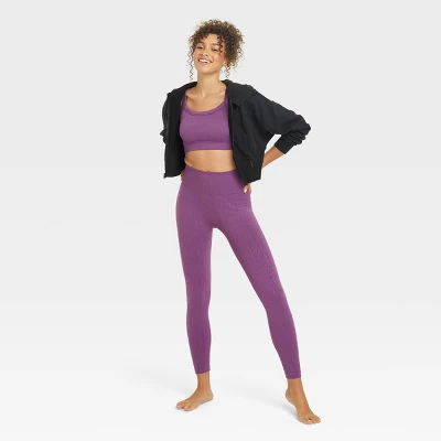 Women's High-Rise Textured Seamless 7/8 Leggings - JoyLab™ 2 Women's High-Rise Textured Seamless 7/8 Leggings - JoyLab™ - Image 2