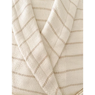 Cozy Cotton Beige Robe With Plush Lining - Anaya 1 Cozy Cotton Beige Robe With Plush Lining - Anaya