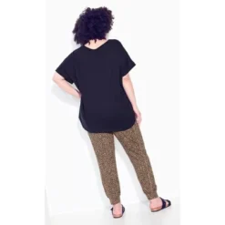 Women's Plus Size Only Lounge Print Pant - Brown Animal | ZIM & ZOE