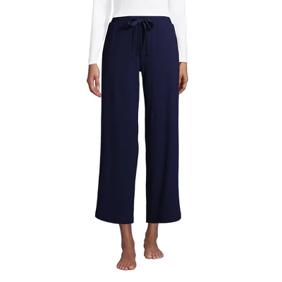 Lands' End Women's Lounge Mid Rise Wide Leg Crop Pajama Pants 7 Lands' End Women's Lounge Mid Rise Wide Leg Crop Pajama Pants - Image 7