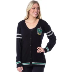 Harry Potter Womens' Slytherin House Open Front Cardigan Juniors Knit Sweater -Women Clothing Shop GUEST 7749bbd1 92a3 4d42 a193 4382fe505323