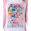 Sailor Moon Merch Women's Character Poster Raglan Jogger Pajama Set
