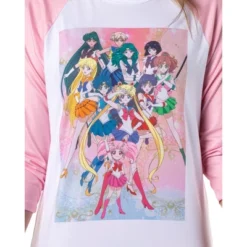 Sailor Moon Merch Women's Character Poster Raglan Jogger Pajama Set