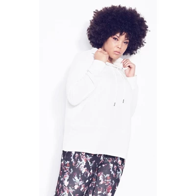 Women's Plus Size Harley Hoodie - Ivory | ZIM & ZOE 3 Women's Plus Size Harley Hoodie - Ivory | ZIM & ZOE - Image 3