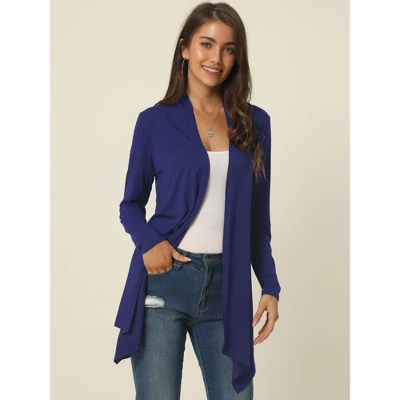 Seta T Women's Spring Fall Draped Open Front Casual Long Sleeve Lightweight Cardigan 1 Seta T Women's Spring Fall Draped Open Front Casual Long Sleeve Lightweight Cardigan