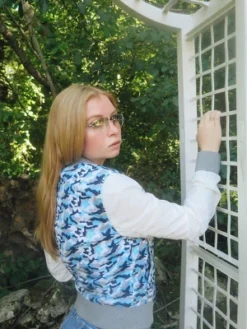 Members Only Women's Camouflage Baseball Jacket With Nylon Sleeves -Women Clothing Shop GUEST 9187e4dc 4c04 4f3a 8f52 6126598b11c8