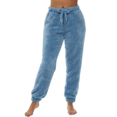 Women's Fuzzy Fleece Pajama Pants, Joggers With Drawstring, Elastic Waist 12 Women's Fuzzy Fleece Pajama Pants, Joggers With Drawstring, Elastic Waist - Image 12
