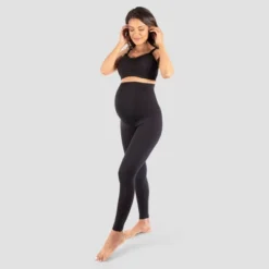 Maternity Belly Support Seamless Footless Tights - Isabel Maternity By Ingrid & Isabelâ„¢ Black