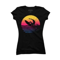 Junior's Design By Humans Surfer Waves By Clingcling T-Shirt -Women Clothing Shop GUEST 94291617 9f39 4b88 b36b 9ed882d36b8c