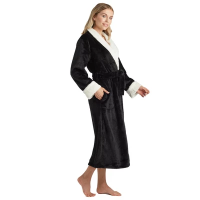 Softies Plush Faux Shearling Robe With Contrast Trim 1 Softies Plush Faux Shearling Robe With Contrast Trim