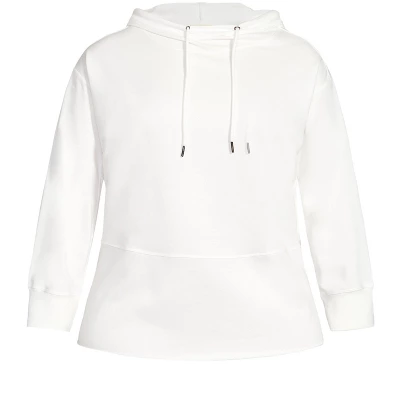 Women's Plus Size Harley Hoodie - Ivory | ZIM & ZOE 2 Women's Plus Size Harley Hoodie - Ivory | ZIM & ZOE - Image 2