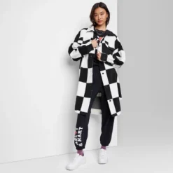 Women's Ascot + Hart Checkered Fleece Graphic Shacket -Women Clothing Shop GUEST 970268eb ae05 4d2f a288 c4bbba30b1e9