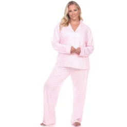Women's Plus Size Long Sleeve Pajama Set - White Mark -Women Clothing Shop GUEST 98b70ba1 c795 4b65 9c08 86d841a70f36