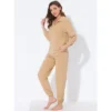 Cheibear Womens Lounge Sets Sweatsuit Sleepwear Pajama With Pockets Pullover Tracksuits