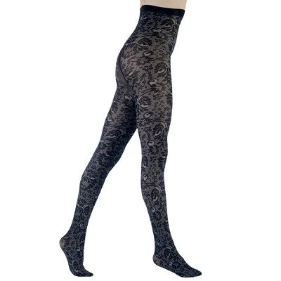 LECHERY Women's Velvety Silky Floral Tights 4 LECHERY Women's Velvety Silky Floral Tights - Image 4