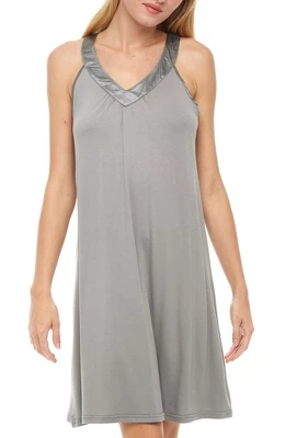 Women's Soft Knit Sleeveless Night Shirt Nightgown Pajama Top V Neck Racerback 7 Women's Soft Knit Sleeveless Night Shirt Nightgown Pajama Top V Neck Racerback - Image 7