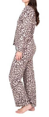 Blis Women's Long Sleeve Flannel Notch Pajama Set