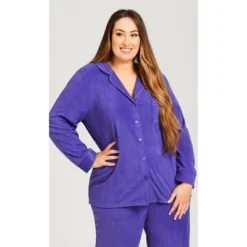 Women's Plus Size Button Up Top - Lilac | AVENUE -Women Clothing Shop GUEST 9eaf1f6d cb56 4e3a aaf1 8b27352343c1