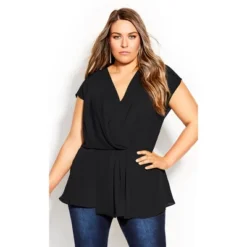 Women's Plus Size Simple Twist Top - Black | CITY CHIC -Women Clothing Shop GUEST 9f431b10 c092 4b09 815a d633dfee70cd