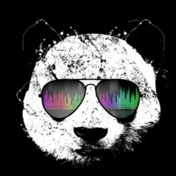 Junior's Design By Humans Old School Panda By Clingcling T-Shirt