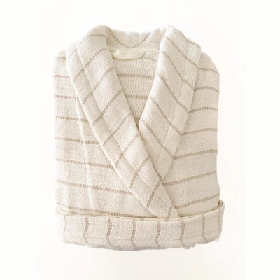 Cozy Cotton Beige Robe With Plush Lining - Anaya 3 Cozy Cotton Beige Robe With Plush Lining - Anaya - Image 3