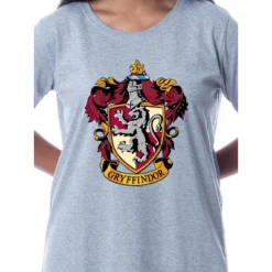 Harry Potter Womens' Hogwarts All Houses Nightgown Sleep Pajama Grey