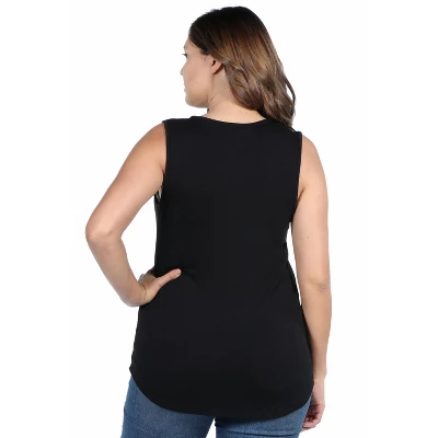 24seven Comfort Apparel Women's Plus V Neck Sleeveless Top 2 24seven Comfort Apparel Women's Plus V Neck Sleeveless Top - Image 2