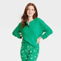 Women's Matching Family Thermal Pajama Top - Wondershop™ Green -Women Clothing Shop GUEST a6442f58 85fa 42be 8bde f38f13d09415