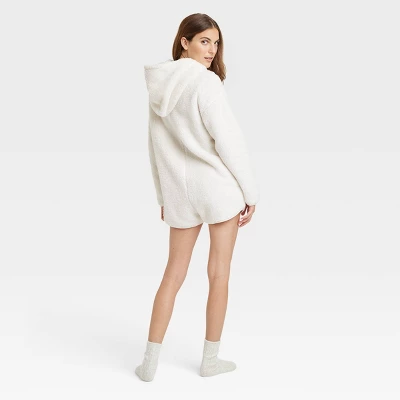 Women's Cozy Pajama Romper - Colsie™ White 2 Women's Cozy Pajama Romper - Colsie™ White - Image 2