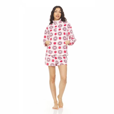 Bearpaw Women's Long Sleeve Pullover Zip Top And Shorts, 2-Piece Pajama Set For Women 5 Bearpaw Women's Long Sleeve Pullover Zip Top And Shorts, 2-Piece Pajama Set For Women - Image 5