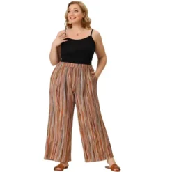 Agnes Orinda Women's Plus Size Boho Palazzo Lounge Wide Leg Pants With Elastic Waist And Stripe -Women Clothing Shop GUEST aa3ce841 6bf0 4e26 a6ba f7eac3f626eb