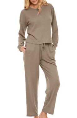 Women's Soft Ribbed Waffle Rib Knit Henley Pajamas Lounge Set, Lounge Sleeve Top And Pants With Pockets, Drawstring 20 Women's Soft Ribbed Waffle Rib Knit Henley Pajamas Lounge Set, Lounge Sleeve Top And Pants With Pockets, Drawstring -Women Clothing Shop GUEST ad0da003 dae8 4a97 9e7c 995803ea7a63