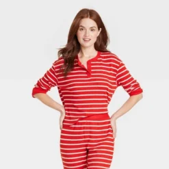 Women's Striped Matching Family Thermal Pajama Top - Wondershop™ Red -Women Clothing Shop GUEST af93c997 f3b4 4264 b838 191739eb62cc
