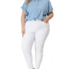 Agnes Orinda Women's Plus Size Chambray Work Roll Sleeves Buttons Down Shirts