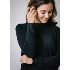 Hope & Henry Womens' Long Sleeve Tie-Neck Sweater