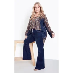Women's Plus Size Harmony Flare Jean - Dark Wash | AVEOLOGY -Women Clothing Shop GUEST b370cf35 7915 4370 8f1f 6b1c036345a6